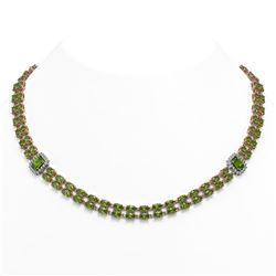 57.1 ctw Tourmaline & Diamond Necklace 14K Rose Gold