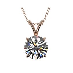 1.26 ctw Certified Quality Diamond Necklace 10K Rose Gold