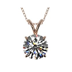 1.55 ctw Certified Quality Diamond Necklace 10K Rose Gold