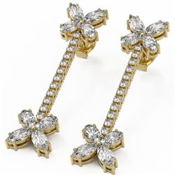 5.22 ctw Oval Diamond Designer Earrings 18K Yellow Gold