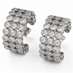 6.3 ctw Diamond Designer Earrings 18K White Gold