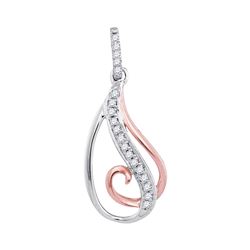 10kt White Gold Round Diamond Fashion Pendant 1/20 Cttw