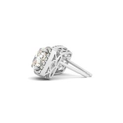 3 ctw Diamond VS/SI Certified Cushion Earrings 14K White Gold