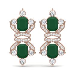 27.36 ctw Emerald & VS Diamond Earrings 18K Rose Gold