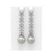 Image 1 : 5.79 ctw Diamond and Pearl Earrings 18K White Gold