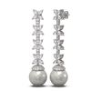 Image 2 : 5.79 ctw Diamond and Pearl Earrings 18K White Gold