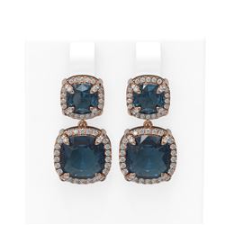17.03 ctw Topaz & Diamond Earrings 18K Rose Gold