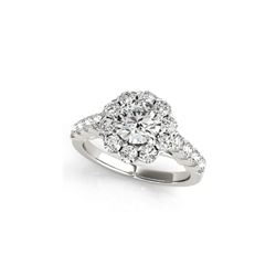 2.1 ctw Certified VS/SI Diamond Halo Ring 18K White Gold