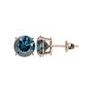 Image 2 : 2.50 ctw Certified Intense Blue Diamond Stud Earrings 10K Rose Gold