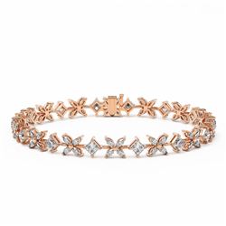 13 ctw Princess and Marquise Cut Diamond Bracelet 18K Rose Gold