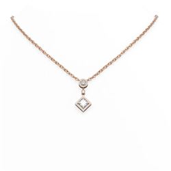 1.62 ctw Princess Diamond Necklace 18K Rose Gold