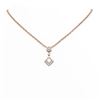 Image 1 : 1.62 ctw Princess Diamond Necklace 18K Rose Gold