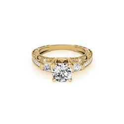 1.63 ctw Certified VS/SI Diamond Antique Ring 18K Yellow Gold