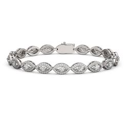 8.13 ctw Marquise Cut Diamond Micro Pave Bracelet 18K White Gold