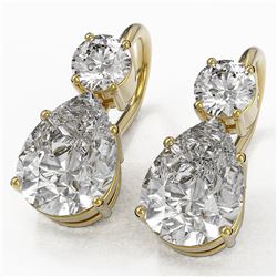 2.5 ctw Pear Cut Diamond Designer Earrings 18K Yellow Gold