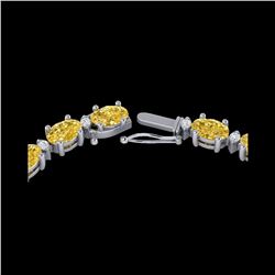 61.85 ctw Citrine & VS/SI Diamond Eternity Necklace 10K White Gold