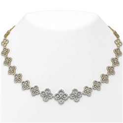 32 ctw Pear Cut Diamond Designer Necklace 18K Yellow Gold