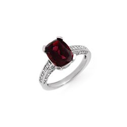 3.50 ctw Pink Tourmaline & Diamond Ring 10K White Gold
