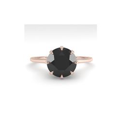 2.0 ctw Black Diamond Designer Engagement Ring 18K Rose Gold