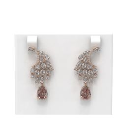 14.58 ctw Morganite & Diamond Earrings 18K Rose Gold