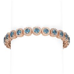 16.38 ctw Intense Blue Diamond Bracelet 18K Rose Gold