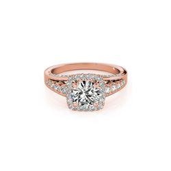 2 ctw Certified VS/SI Diamond Halo Ring 18K Rose Gold