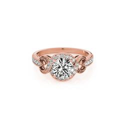 0.8 ctw Certified VS/SI Diamond Halo Ring 18K Rose Gold