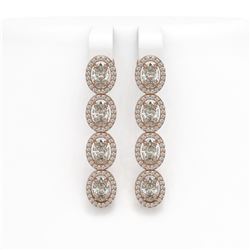 6.08 ctw Oval Cut Diamond Micro Pave Earrings 18K Rose Gold
