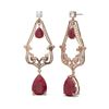 Image 2 : 30.32 ctw Ruby & Diamond Earrings 18K Rose Gold