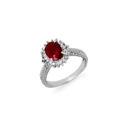 2.75 ctw Ruby & Diamond Ring 18K White Gold