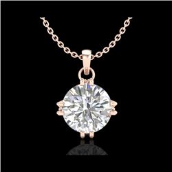 1 ctw VS/SI Diamond Solitaire Art Deco Stud Necklace 18K Rose Gold