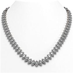 30.73 ctw Marquise Cut Diamond Micro Pave Necklace 18K White Gold