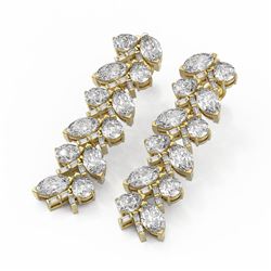9.5 ctw Marquise and Pear Cut Diamond Earrings 18K Yellow Gold