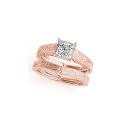 0.50 ctw VS/SI Princess Diamond 2pc Wedding Set 14K Rose Gold