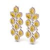 Image 2 : 24.54 ctw Canary Citrine & VS Diamond Earrings 18K Rose Gold