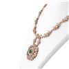 Image 2 : 24.87 ctw Emerald & Diamond Necklace 18K Rose Gold