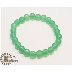 #12-GREEN AVENTURINE BEAD BRACELET 8MM/7.5"