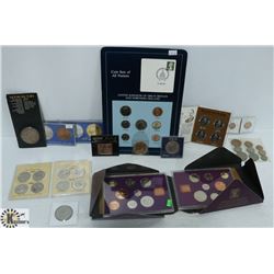 MISC. LOT OF WORLD CROWNS, COINS & MEDALLIONS