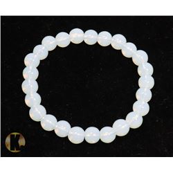 #145- MOONSTONE BEAD BRACELET/ 8mm/ 7.5"