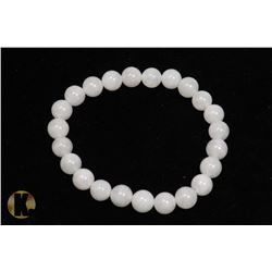 #149- SELENITE BEAD BRACELET 8MM/ 7.5"