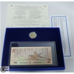 1986 REPLACEMENT CANADA $2 NOTE AND COIN SET