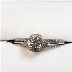 34) 14K WHITE GOLD DIAMOND RING,