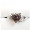 Image 1 : 7) 10K WHITE GOLD DIAMOND RING,