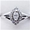 Image 1 : 70) 14K WHITE GOLD FANCY CUT DIAMOND HALO RING,