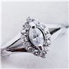 Image 4 : 70) 14K WHITE GOLD FANCY CUT DIAMOND HALO RING,