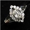 Image 5 : 70) 14K WHITE GOLD FANCY CUT DIAMOND HALO RING,