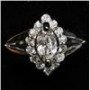 Image 6 : 70) 14K WHITE GOLD FANCY CUT DIAMOND HALO RING,