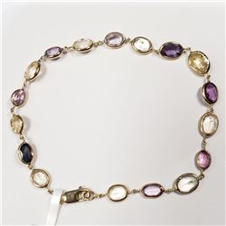 57) 14K YELLOW GOLD SAPPHIRE BRACELET,