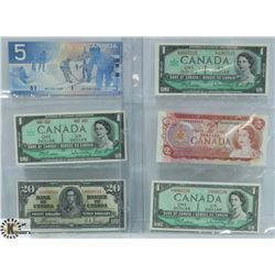 LOT OF 6 VARIOUS CANADA BANK NOTES