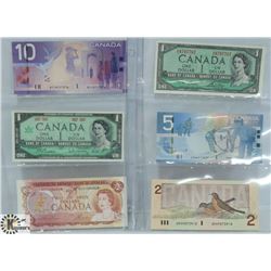 LOT OF 6 VARIOUS CANADA BANK NOTES